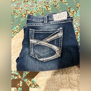 Silver Twisted Bootcut Jeans 31